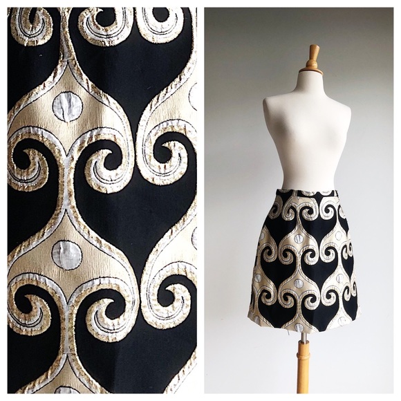 Vintage Dresses & Skirts - VINTAGE | Metallic Mod Mini Skirt | S